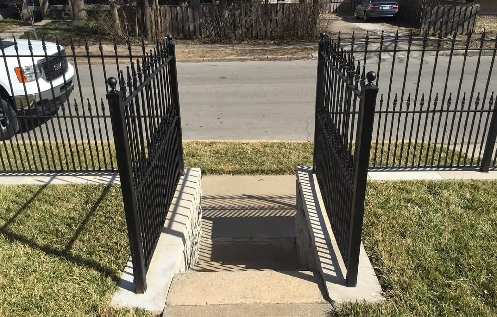 Custom ornamental iron fence and gate