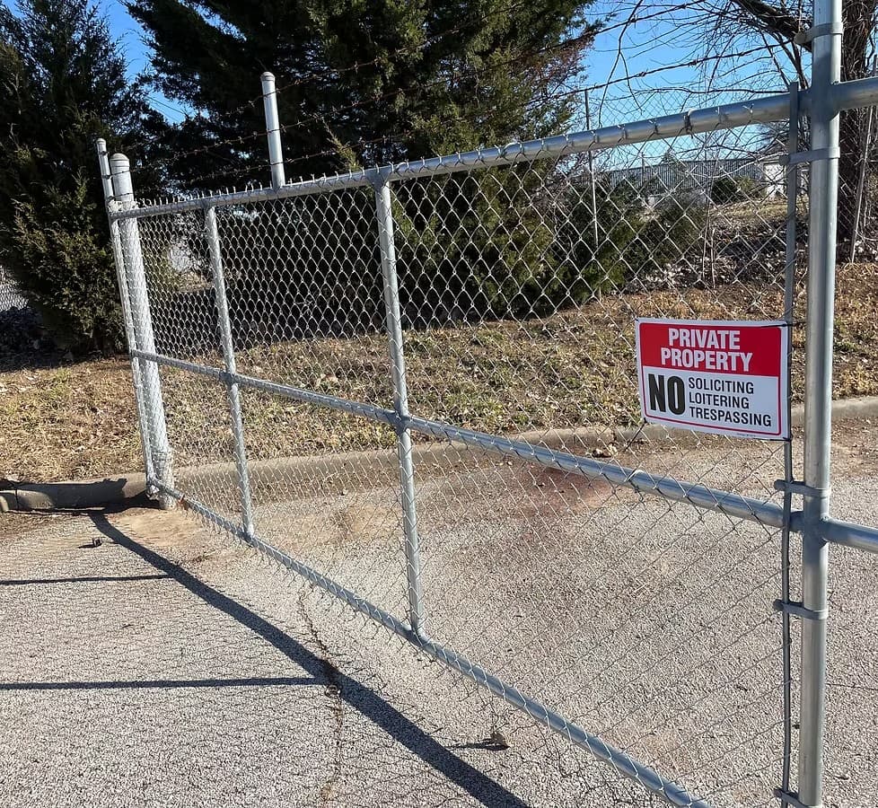 Chain link fence and gate installation